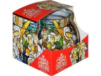 Üveg Dekor 80x72 mm Stained glass christmas illatgyertya